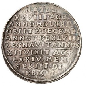 Реверс монеты Герцогство Брауншвейг, ½ талера, 1648, Смерть Фридриха IV