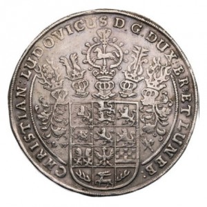 Аверс монеты Герцогство Брауншвейг, 1 талер, 1665, Смерть Кристиана Людвига