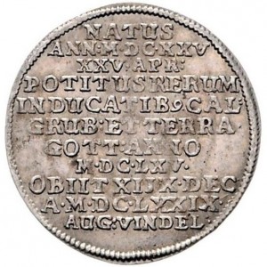 Аверс монеты Герцогство Брауншвейг, 1/24 талера, 1679, Смерть Иоганна Фридриха