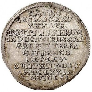 Аверс монеты Герцогство Брауншвейг, 1/16 талера, 1679, Смерть Иоганна Фридриха