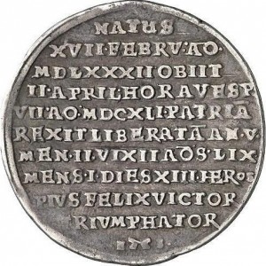 Реверс монеты Герцогство Брауншвейг, ¼ талера, 1641, Смерть Георга