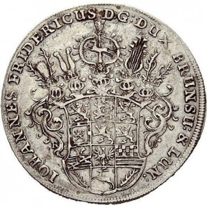 Аверс монеты Герцогство Брауншвейг, ⅓ талера, 1679, Смерть Иоганна Фридриха