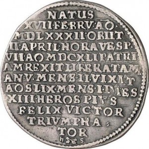 Реверс монеты Герцогство Брауншвейг, ½ талера, 1641, Смерть Георга