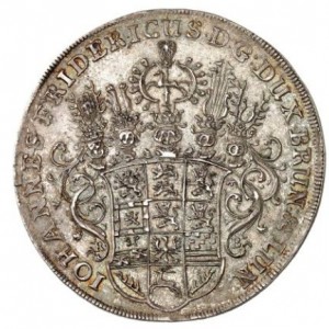 Аверс монеты Герцогство Брауншвейг, ½ талера, 1679, Смерть Иоганна Фридриха