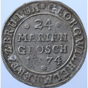 Реверс монеты Герцогство Брауншвейг, 24 мариенгроша, 1674-1676