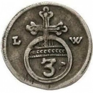 Реверс монеты Герцогство Брауншвейг, 3 пфеннига, 1667-1674