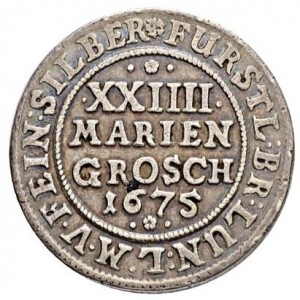 Реверс монеты Герцогство Брауншвейг, 24 мариенгроша, 1672-1675