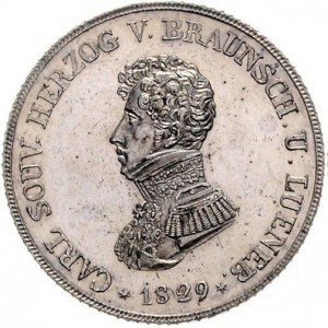 Аверс монеты Герцогство Брауншвейг, ½ талера, 1829, 1/2 талера 1829