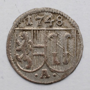 Аверс монеты Архиепископство Зальцбургское, 1 пфенниг, 1748-1752