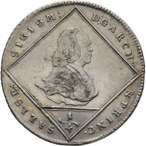 Аверс монеты Архиепископство Зальцбургское, ¼ талера, 1767