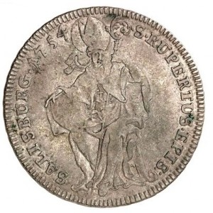 Реверс монеты Архиепископство Зальцбургское, 17 крейцеров, 1754