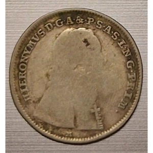 Аверс монеты Архиепископство Зальцбургское, 20 крейцеров, 1773