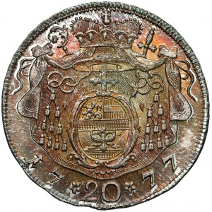 Реверс монеты Архиепископство Зальцбургское, 20 крейцеров, 1774-1786