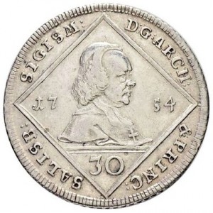 Аверс монеты Архиепископство Зальцбургское, 30 крейцеров, 1754-1760