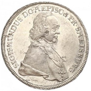 Аверс монеты Архиепископство Зальцбургское, ½ талера, 1757