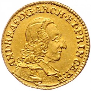 Аверс монеты Архиепископство Зальцбургское, ¼ дуката, 1751