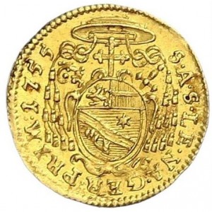 Реверс монеты Архиепископство Зальцбургское, ¼ дуката, 1755
