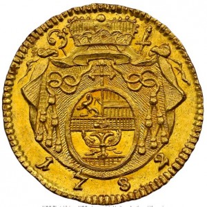 Реверс монеты Архиепископство Зальцбургское, ¼ дуката, 1776-1782