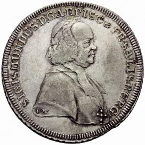 Аверс монеты Архиепископство Зальцбургское, 1 талер, 1757