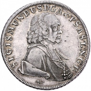 Аверс монеты Архиепископство Зальцбургское, 1 талер, 1759-1760