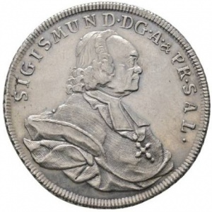 Аверс монеты Архиепископство Зальцбургское, 1 талер, 1762-1764