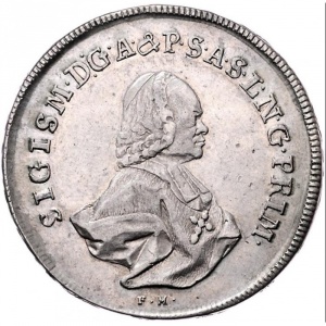 Аверс монеты Архиепископство Зальцбургское, 1 талер, 1769-1770