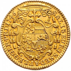 Реверс монеты Архиепископство Зальцбургское, 1 дукат, 1746-1747