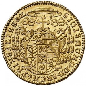Аверс монеты Архиепископство Зальцбургское, 1 дукат, 1753