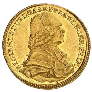 Аверс монеты Архиепископство Зальцбургское, 2 дуката, 1765-1771
