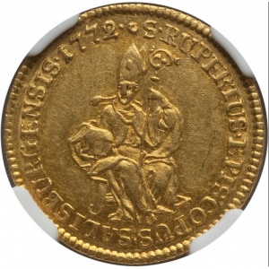 Реверс монеты Архиепископство Зальцбургское, 1 дукат, 1772, Вакантный престол
