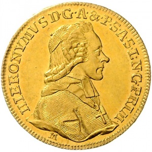 Аверс монеты Архиепископство Зальцбургское, 1 дукат, 1782, 1200 лет епископству