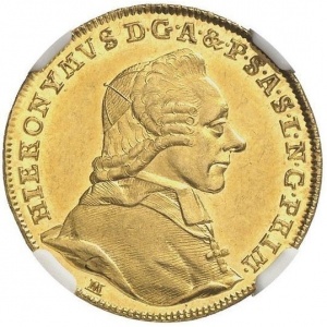 Аверс монеты Архиепископство Зальцбургское, 2 дуката, 1782, 1200 лет епископству