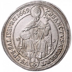 Реверс монеты Архиепископство Зальцбургское, ¼ талера, 1669-1675