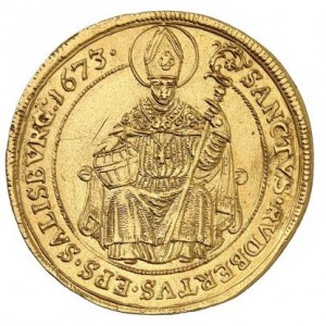 Реверс монеты Архиепископство Зальцбургское, 3 дуката, 1670-1673