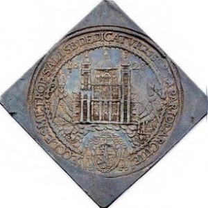 Аверс монеты Архиепископство Зальцбургское, 3 талера, 1628, Освящение митрополичьей церкви Зальцбурга архиепископом П…