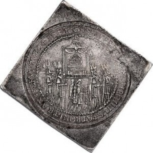 Реверс монеты Архиепископство Зальцбургское, 6 талеров, 1628, Освящение митрополичьей церкви Зальцбурга архиепископом…