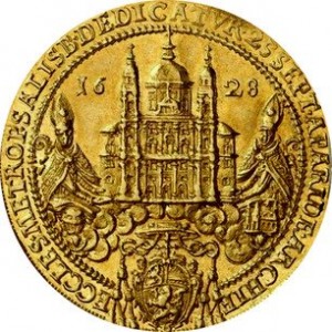 Аверс монеты Архиепископство Зальцбургское, 7 дукатов, 1628, Освящение митрополичьей церкви Зальцбурга архиепископом …