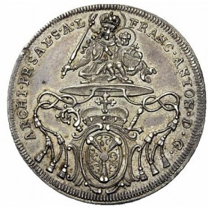 Аверс монеты Архиепископство Зальцбургское, ¼ талера, 1712-1715, Мадонна на аверсе