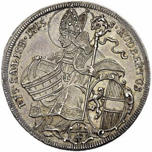 Реверс монеты Архиепископство Зальцбургское, ¼ талера, 1712-1715, Мадонна на аверсе