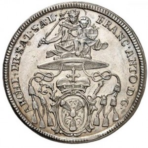 Аверс монеты Архиепископство Зальцбургское, ½ талера, 1712-1725, Мадонна на аверсе