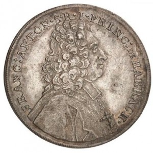 Аверс монеты Архиепископство Зальцбургское, ½ талера, 1715-1717, Большой бюст Франца Антона на аверсе без звезды