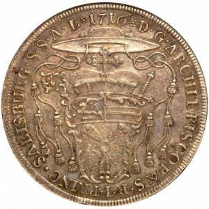 Реверс монеты Архиепископство Зальцбургское, 1 талер, 1710-1720, Маленький бюст Франца Антона на аверсе со звездой