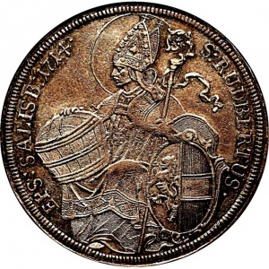 Реверс монеты Архиепископство Зальцбургское, 1 талер, 1712-1722, Герб на аверсе