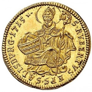 Реверс монеты Архиепископство Зальцбургское, ½ дуката, 1709-1722
