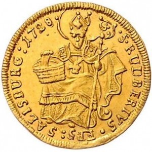 Реверс монеты Архиепископство Зальцбургское, ½ дуката, 1728