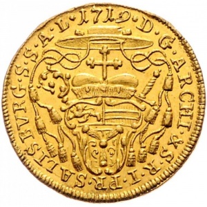 Реверс монеты Архиепископство Зальцбургское, 1 дукат, 1710-1725, Герб на реверсе