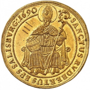 Реверс монеты Архиепископство Зальцбургское, 3 дуката, 1690
