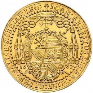 Аверс монеты Архиепископство Зальцбургское, 4 дуката, 1687