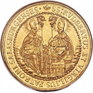 Реверс монеты Архиепископство Зальцбургское, 25 дукатов, 1709