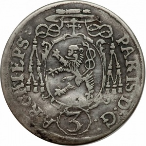 Аверс монеты Архиепископство Зальцбургское, 3 крейцера, 1653